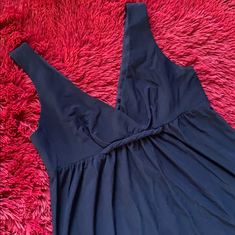 Navy halter midi dress - Picture 2 of 13